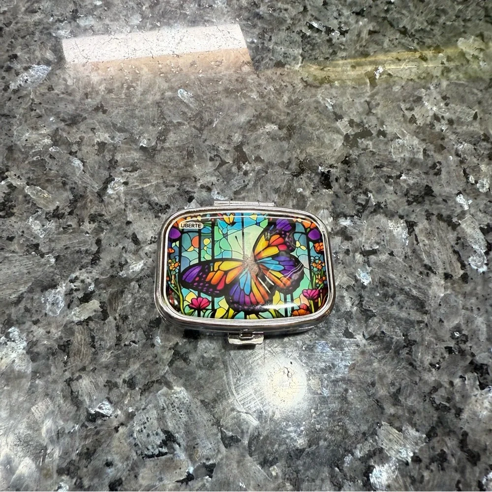 NWOT Colorful Butterfly Pill Case #4 - Picture 5 of 7